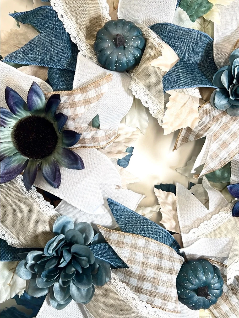 Neutral Blue Fall Wreath